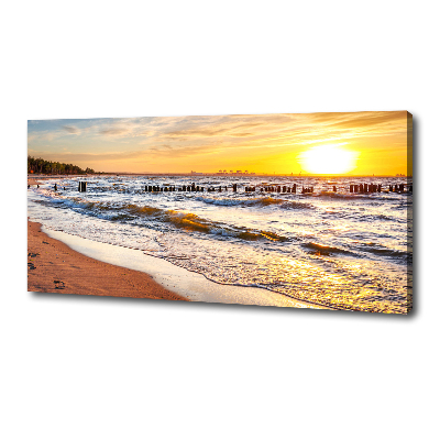 Quadro su tela Spiaggia al tramonto