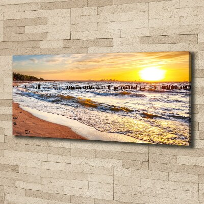 Quadro su tela Spiaggia al tramonto