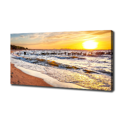 Quadro su tela Spiaggia al tramonto