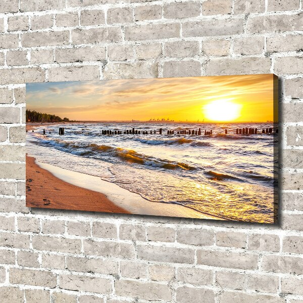 Quadro su tela Spiaggia al tramonto