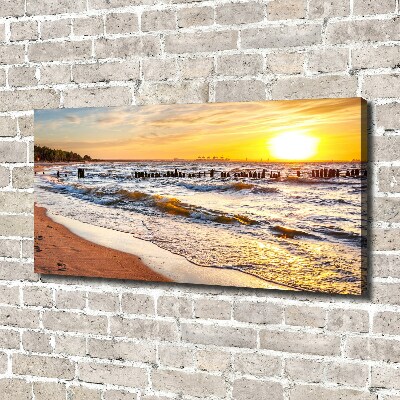 Quadro su tela Spiaggia al tramonto