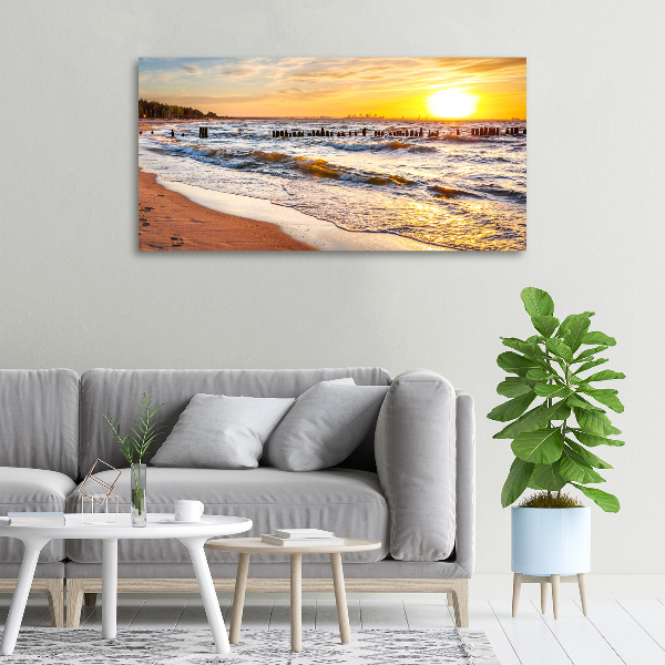 Quadro su tela Spiaggia al tramonto