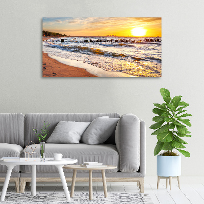Quadro su tela Spiaggia al tramonto