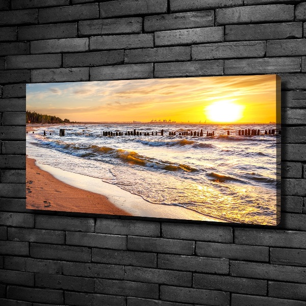 Quadro su tela Spiaggia al tramonto
