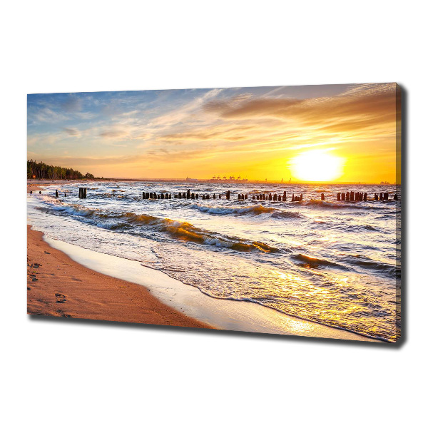 Quadro su tela Spiaggia al tramonto