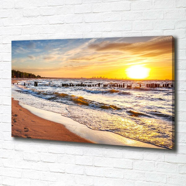 Quadro su tela Spiaggia al tramonto