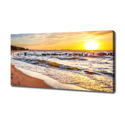 Quadro su tela Spiaggia al tramonto