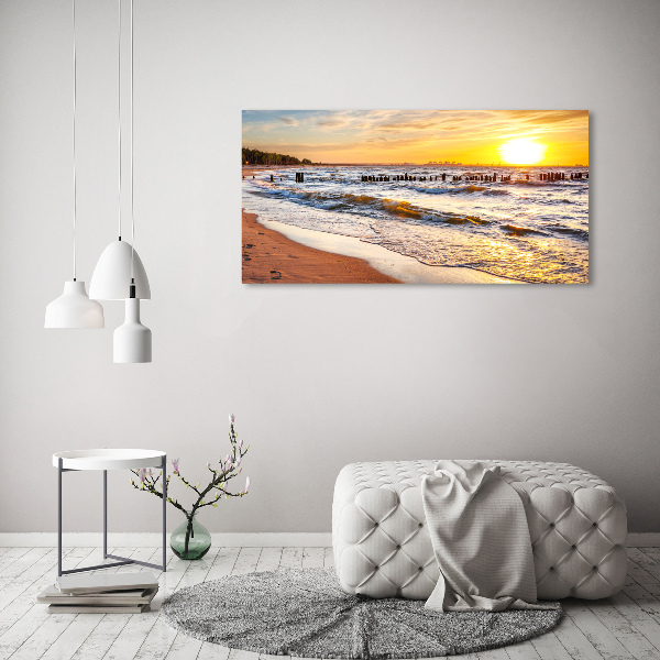 Quadro su tela Spiaggia al tramonto