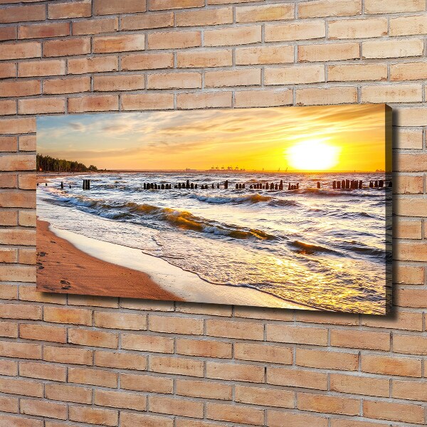 Quadro su tela Spiaggia al tramonto