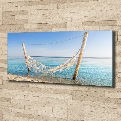 Quadro stampa su tela Amaca in riva al mare