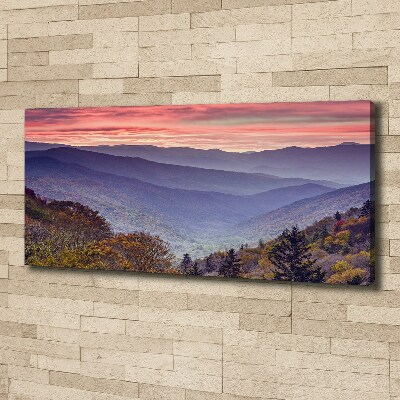 Quadro stampa su tela Tramonto sulle montagne