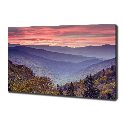 Quadro stampa su tela Tramonto sulle montagne