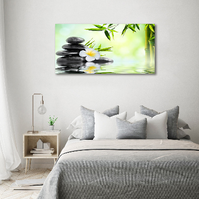 Foto quadro su tela Plumeria e bambù