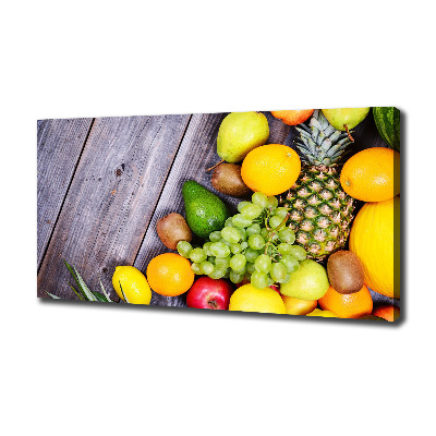 Quadro stampa su tela Frutta su legno