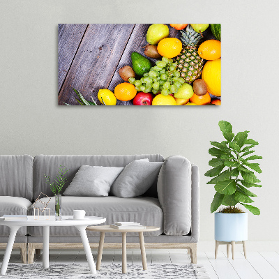 Quadro stampa su tela Frutta su legno