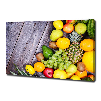 Quadro stampa su tela Frutta su legno