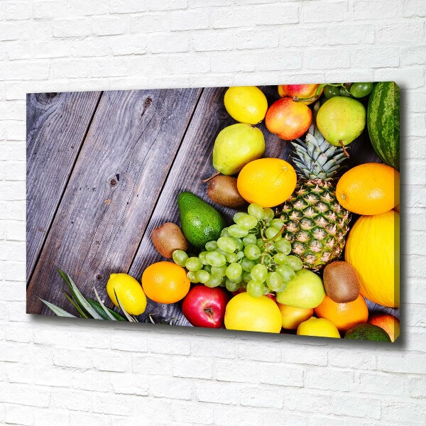 Quadro stampa su tela Frutta su legno