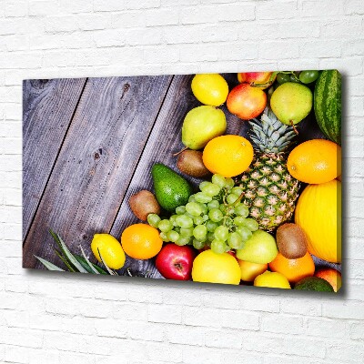 Quadro stampa su tela Frutta su legno