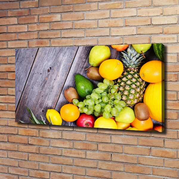 Quadro stampa su tela Frutta su legno