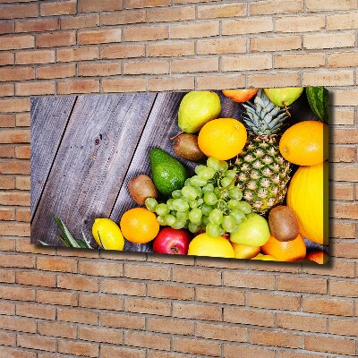 Quadro stampa su tela Frutta su legno