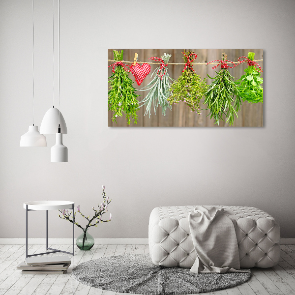 Foto quadro su tela Erbe aromatiche su un filo