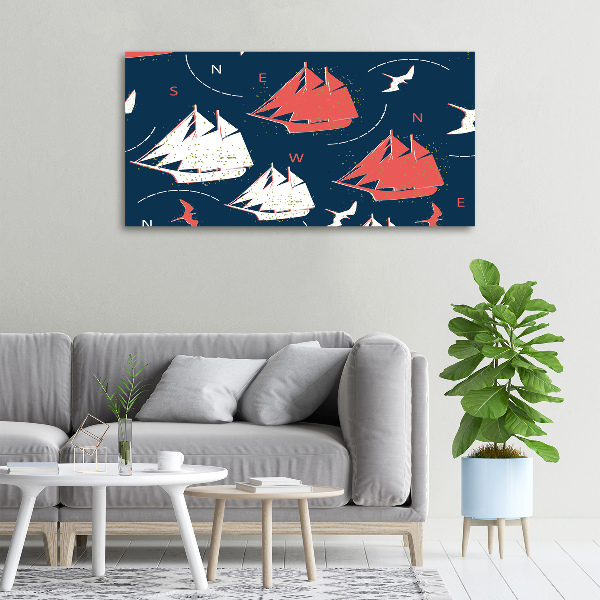 Foto quadro su tela Navi uccelli marini