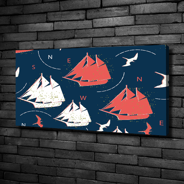 Foto quadro su tela Navi uccelli marini