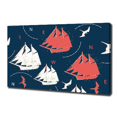 Foto quadro su tela Navi uccelli marini