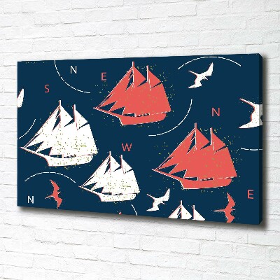 Foto quadro su tela Navi uccelli marini