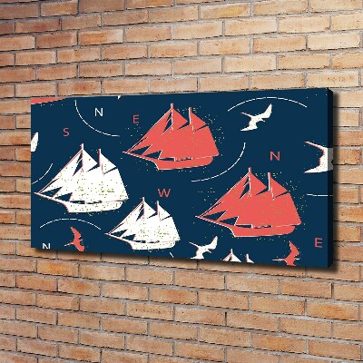 Foto quadro su tela Navi uccelli marini