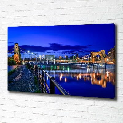 Quadro stampa su tela Breslavia di notte