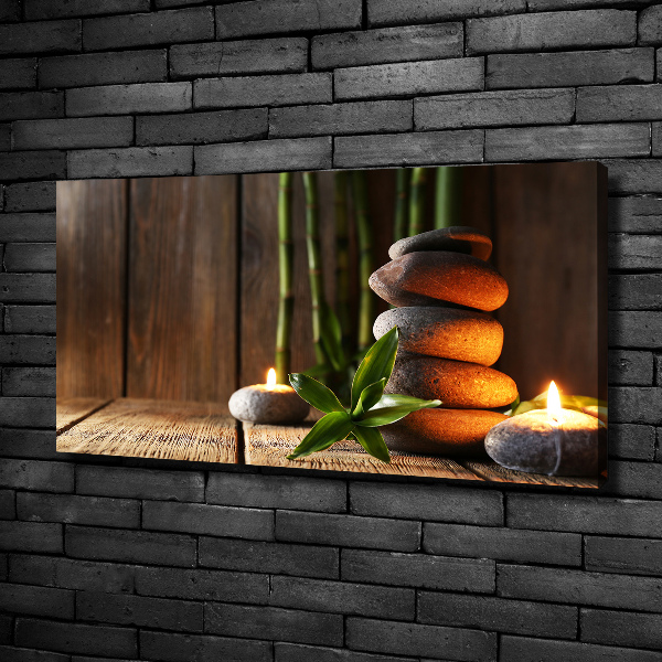 Quadro stampa su tela Pietre zen di bambù
