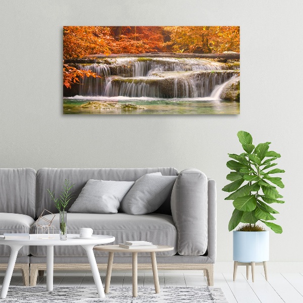 Quadro su tela Cascata in autunno
