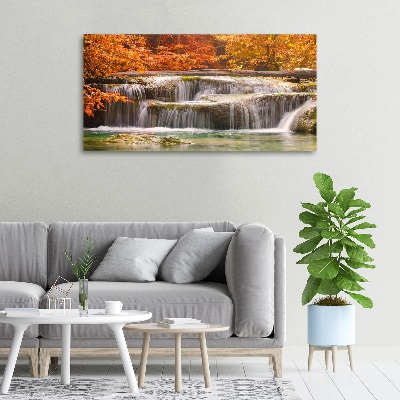 Quadro su tela Cascata in autunno
