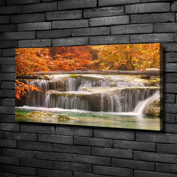 Quadro su tela Cascata in autunno