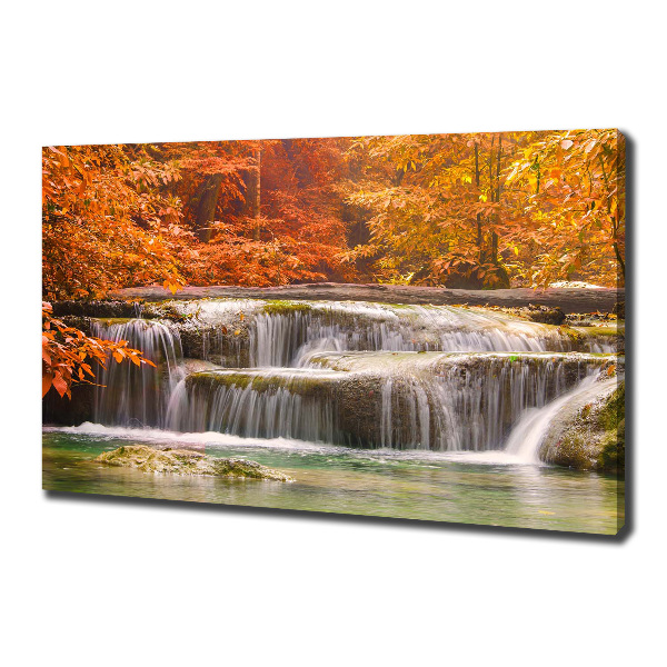 Quadro su tela Cascata in autunno