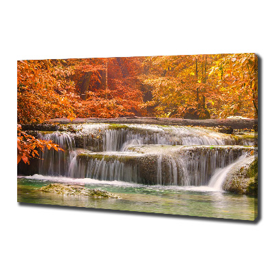 Quadro su tela Cascata in autunno