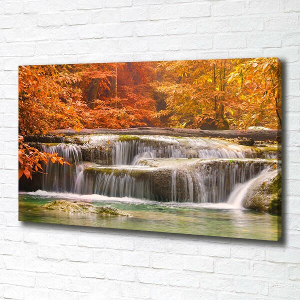 Quadro su tela Cascata in autunno