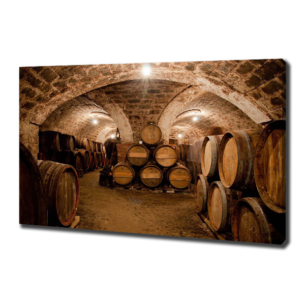 Quadro stampa su tela Botti nel vigneto