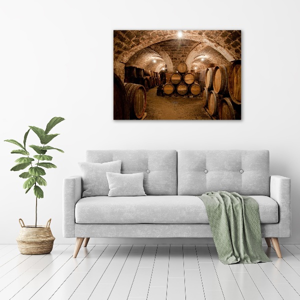 Quadro stampa su tela Botti nel vigneto