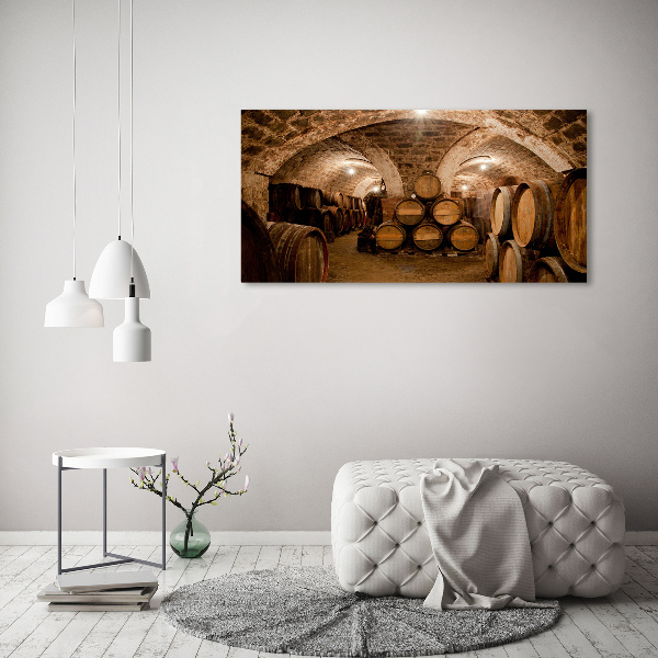 Quadro stampa su tela Botti nel vigneto