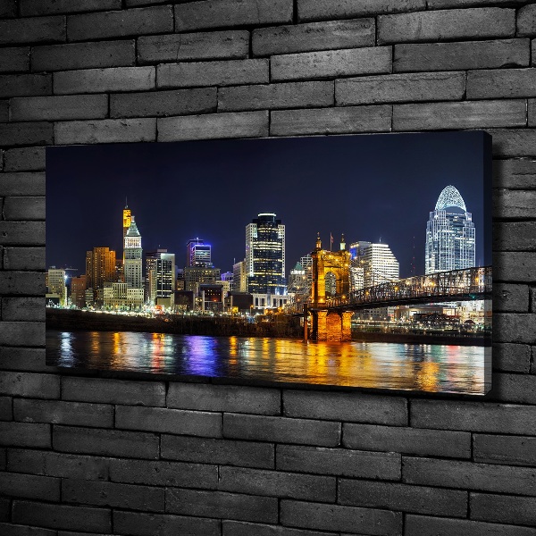 Quadro stampa su tela Il fiume Ohio di notte