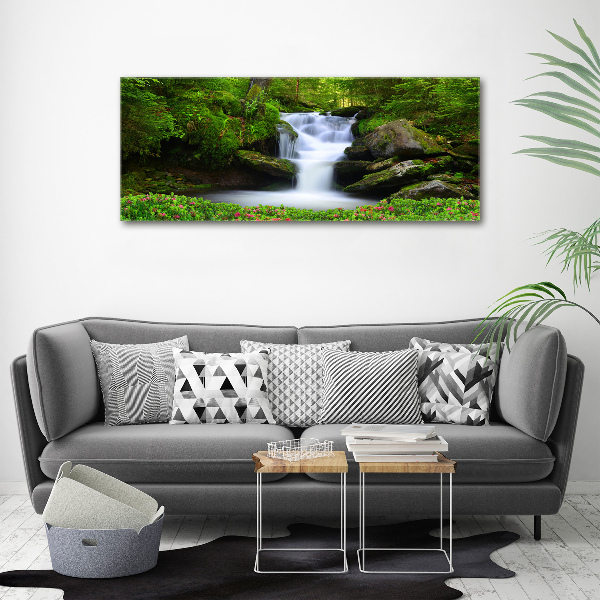 Quadro su tela Cascata nella foresta