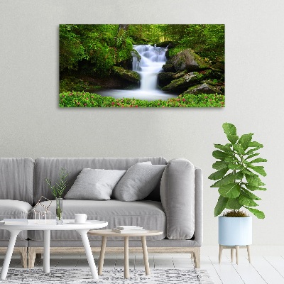 Quadro su tela Cascata nella foresta