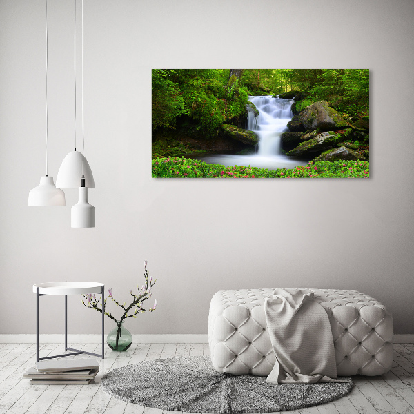 Quadro su tela Cascata nella foresta