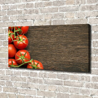 Foto quadro su tela Pomodori su legno