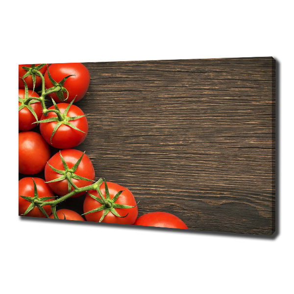 Foto quadro su tela Pomodori su legno