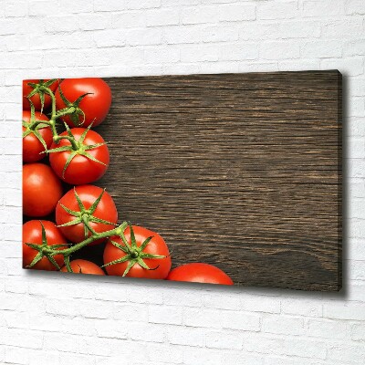 Foto quadro su tela Pomodori su legno