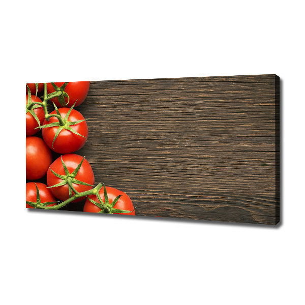 Foto quadro su tela Pomodori su legno