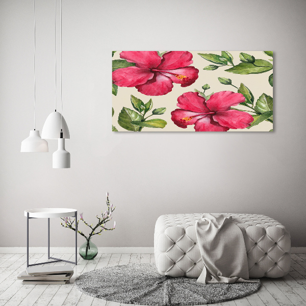 Quadro su tela Ibisco rosa